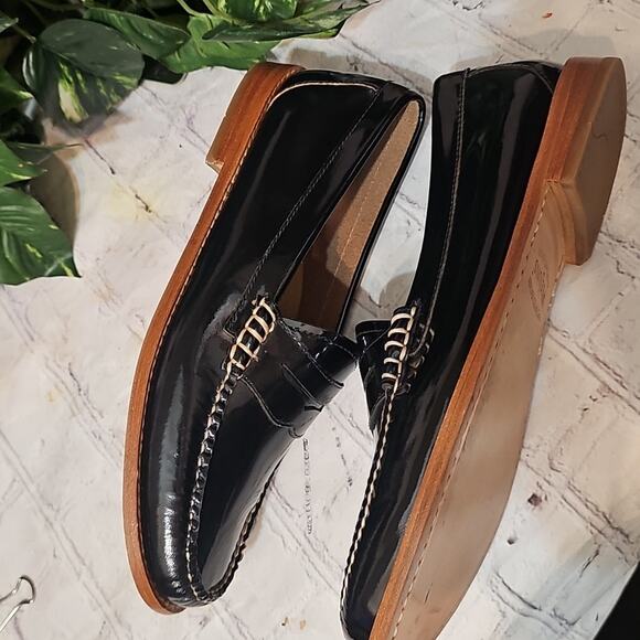Weejuns NWOT G.H.Bass Handcrafted Classic Black Patent Leather Loafers 10 - Picture 6 of 14
